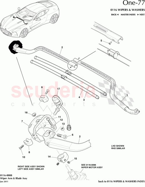 Part Diagram for Aston Martin 51729-060-001