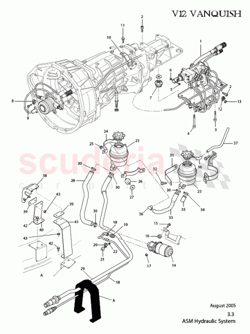 Part Diagram for Aston Martin 6G33-7A564-AA