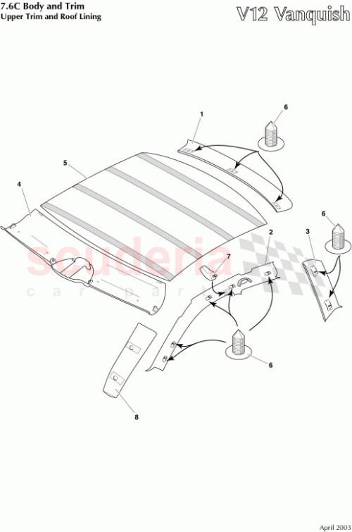 Part Diagram for Aston Martin 1R12-834813-ADW