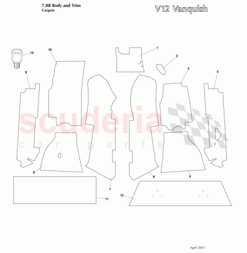 Part Diagram for Aston Martin 1R12-834084-AA