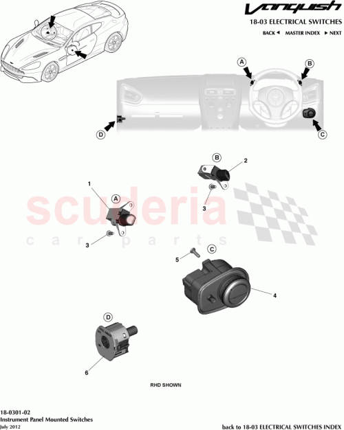 Part Diagram for Aston Martin DD33-3728-AB