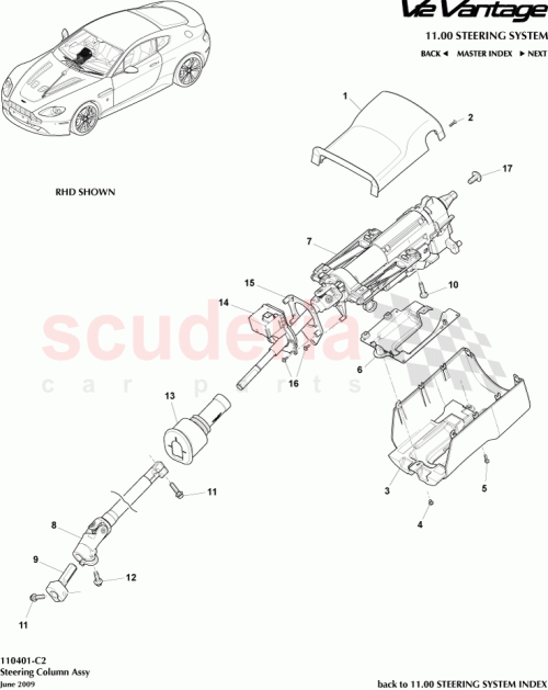 Part Diagram for Aston Martin 701140