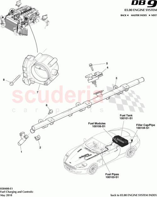 Part Diagram for Aston Martin 6G43-08-10474-PK