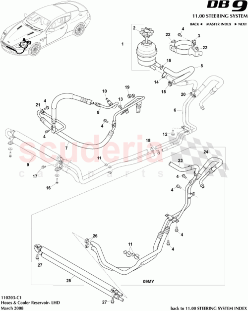 Part Diagram for Aston Martin 4G43-105050-AA