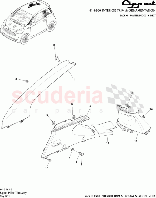Part Diagram for Aston Martin 90467-10161