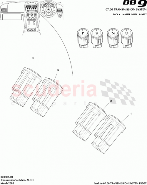 Part Diagram for Aston Martin 6G33-7J175-DB