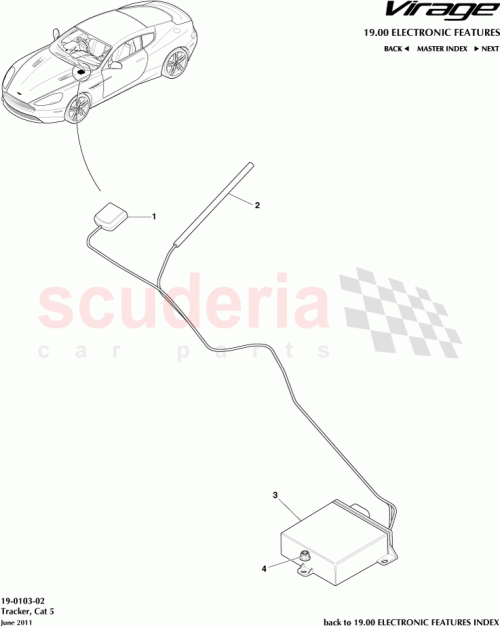 Part Diagram for Aston Martin 9G33-19H387-AB