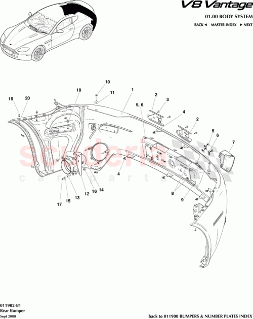 Part Diagram for Aston Martin 6G43-72-10059