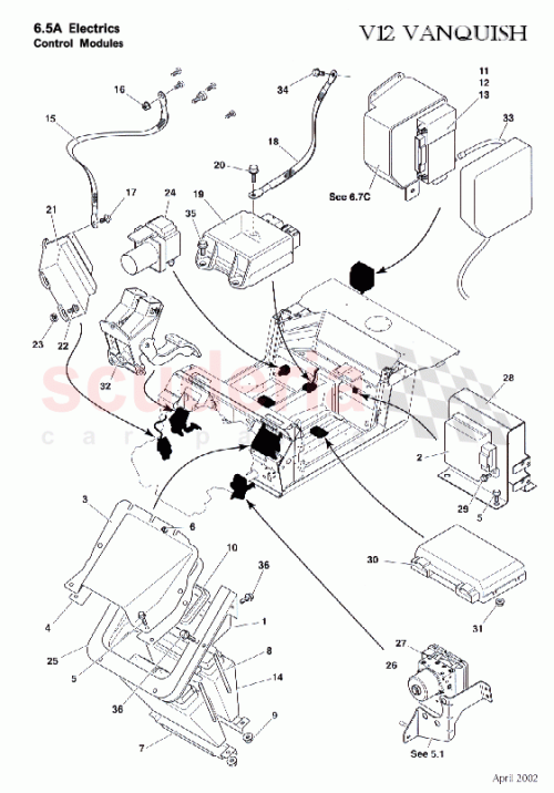 Part Diagram for Aston Martin 1R12-37-10437P
