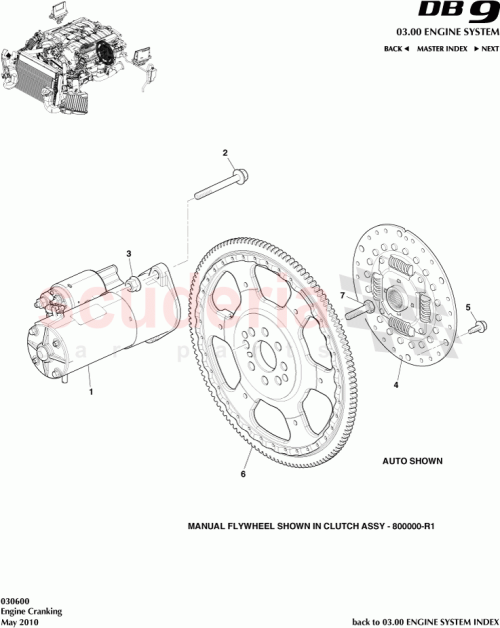 Part Diagram for Aston Martin 4G43-405073-AG