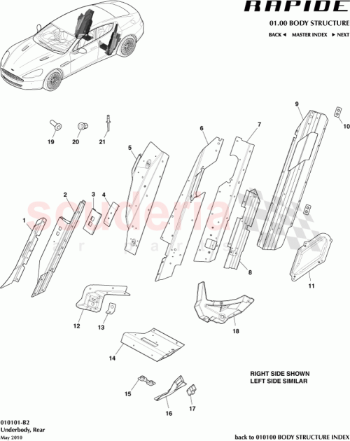 Part Diagram for Aston Martin GOAD43F10798AA