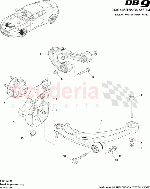 Part Diagram for Aston Martin DG43-3084-BA