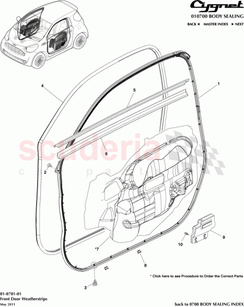 Part Diagram for Aston Martin 67861-74020