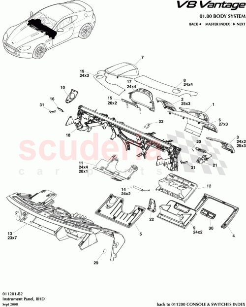 Part Diagram for Aston Martin 6G33044B52AC