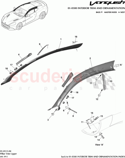 Part Diagram for Aston Martin ED33-40380-AB
