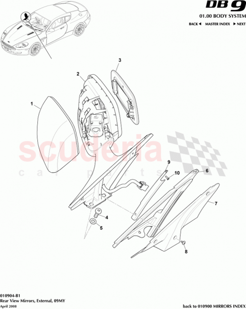 Part Diagram for Aston Martin 6G43-37-10124