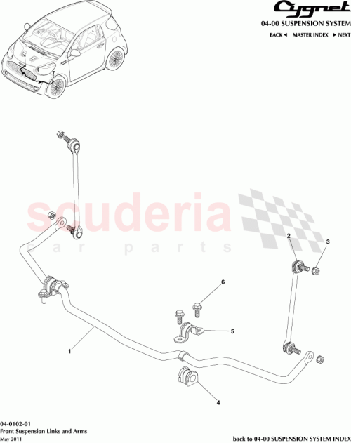 Part Diagram for Aston Martin 48820-74010