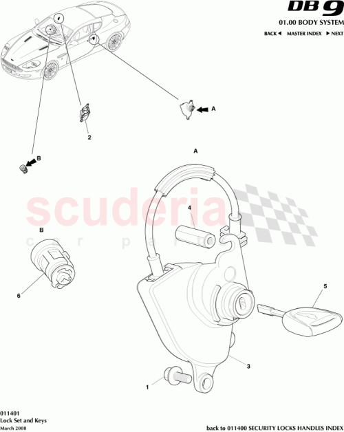 Part Diagram for Aston Martin 4G43-43183-AB