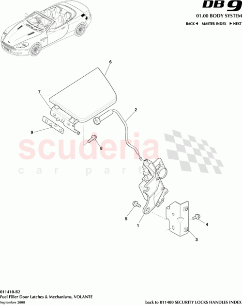 Part Diagram for Aston Martin 4G43-L405A02-BA