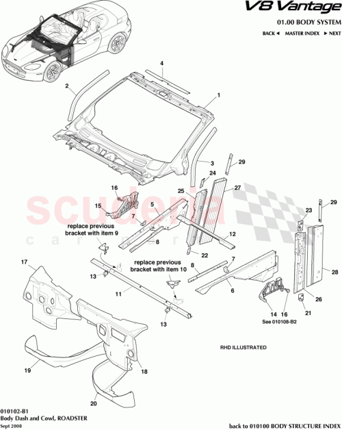 Part Diagram for Aston Martin 9G33-10659-AA