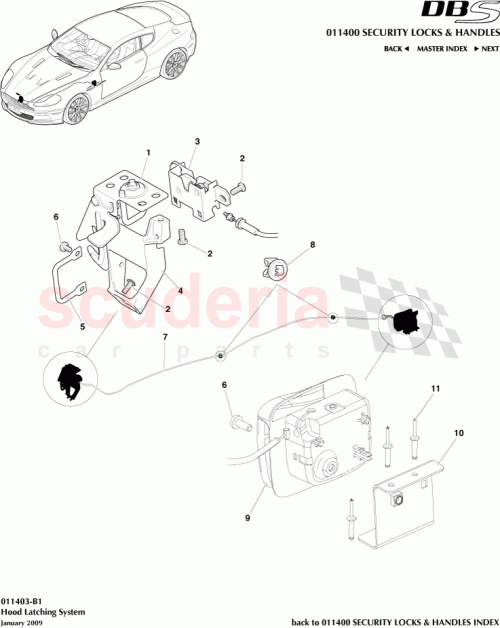 Part Diagram for Aston Martin AD43-16A944-AA