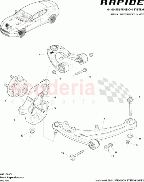 Part Diagram for Aston Martin AD43-3A053-AA