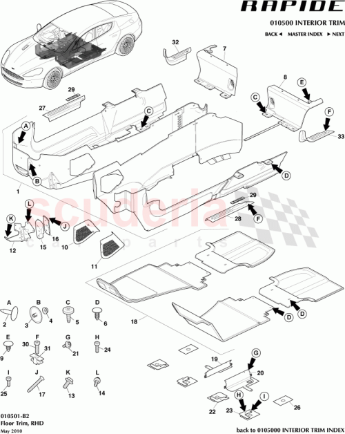 Part Diagram for Aston Martin AD43130A35AAW