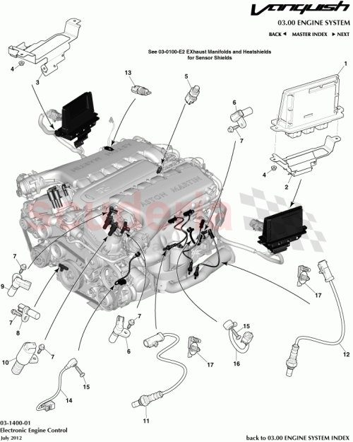 Part Diagram for Aston Martin CD33-12A699-AA