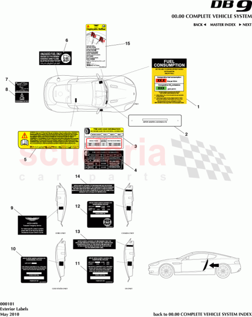 Part Diagram for Aston Martin 8G43973408CA