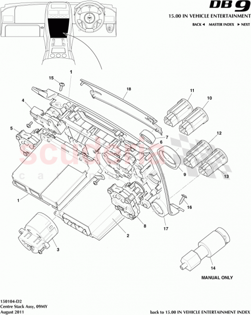 Part Diagram for Aston Martin 8D33-18K810-AA