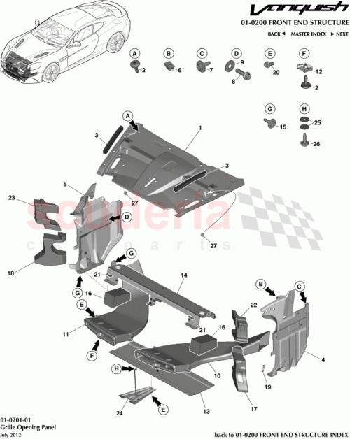 Part Diagram for Aston Martin DG43-8136-BC