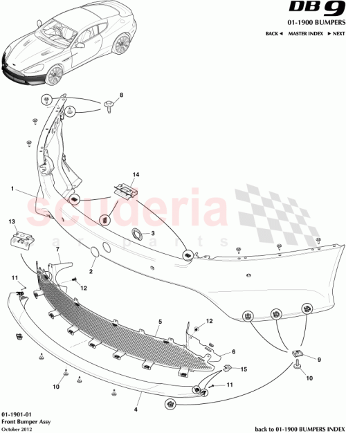 Part Diagram for Aston Martin DG43-17D957-BA