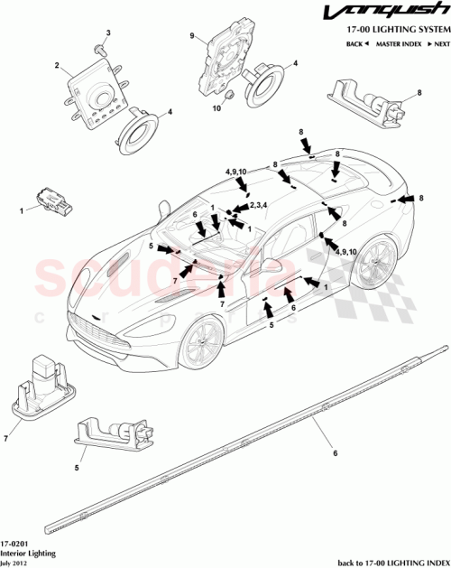 Part Diagram for Aston Martin AD43-13D764-AC