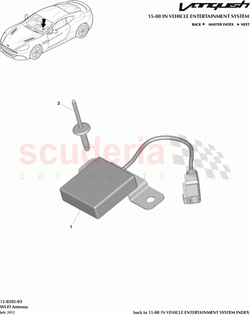 Part Diagram for Aston Martin CD33-18C808-AH
