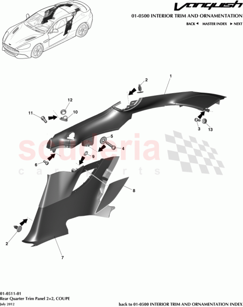 Part Diagram for Aston Martin CD33-31112-BGW