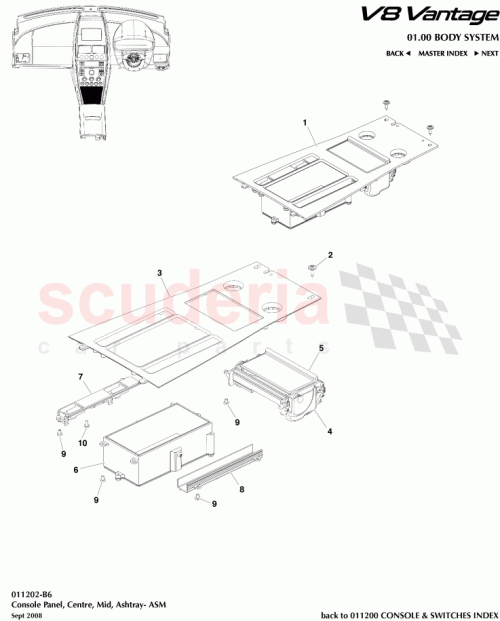 Part Diagram for Aston Martin 6G33-045A66-SA