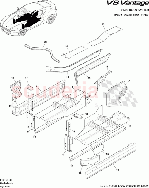 Part Diagram for Aston Martin BG33113C18AA