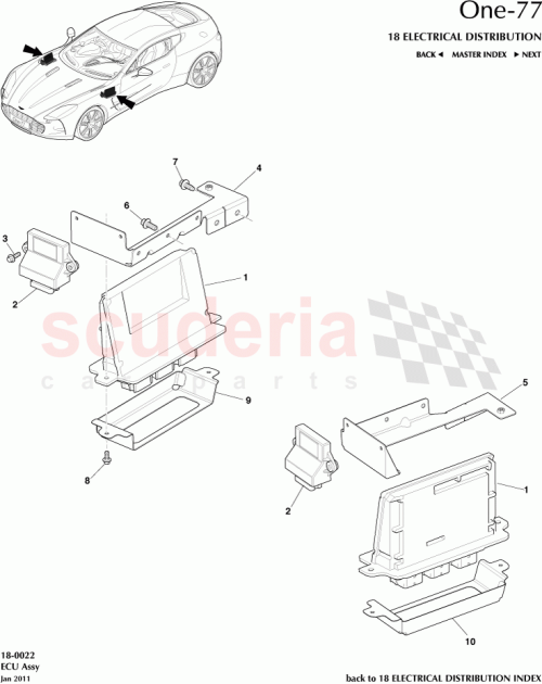Part Diagram for Aston Martin AY93-12A651-AB
