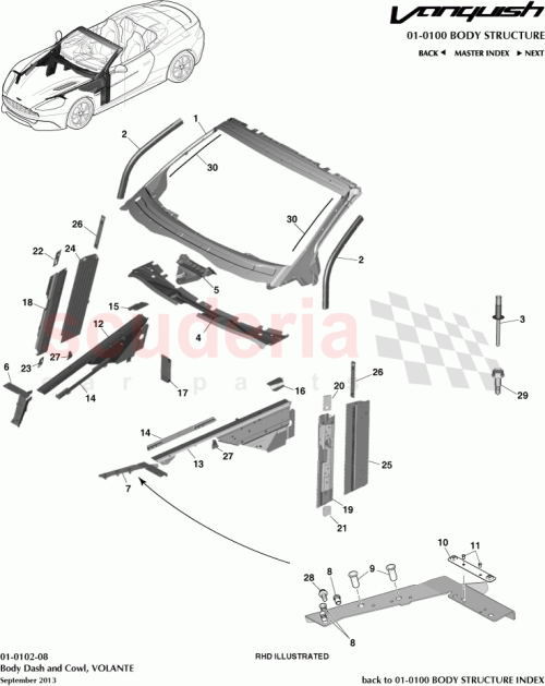 Part Diagram for Aston Martin GOED33-F02663-AA