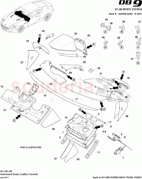 Part Diagram for Aston Martin 4G43-69-10058