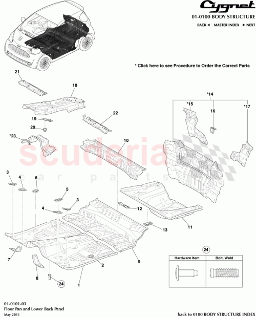 Part Diagram for Aston Martin 90115-06166