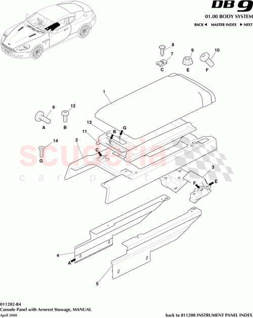 Part Diagram for Aston Martin 4G43-043B04-AB