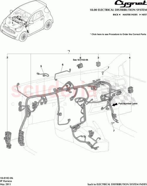 Part Diagram for Aston Martin 82666-22140