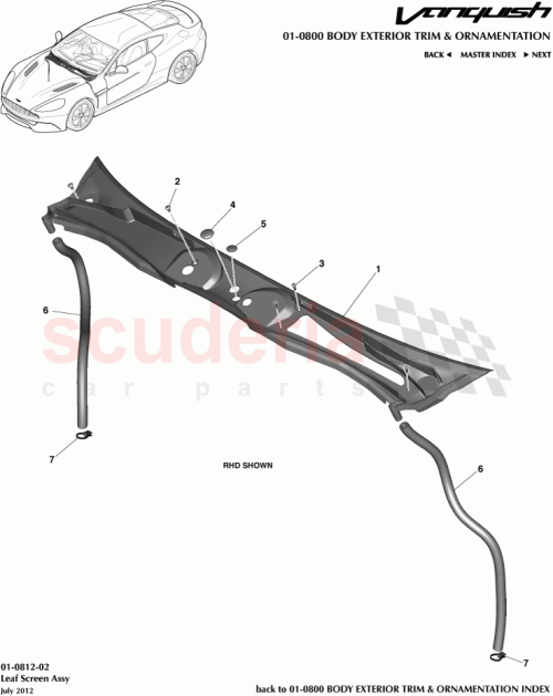 Part Diagram for Aston Martin DG43-3810-AA