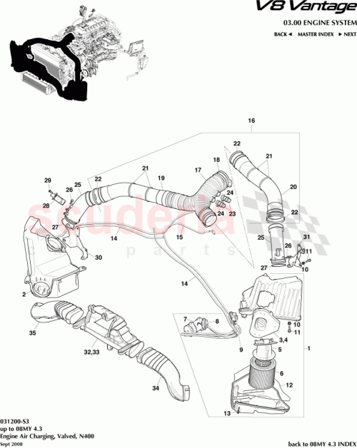 Part Diagram for Aston Martin 8G33-43836-BA