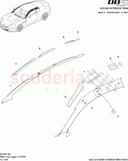 Part Diagram for Aston Martin 4G43-8015117-AA