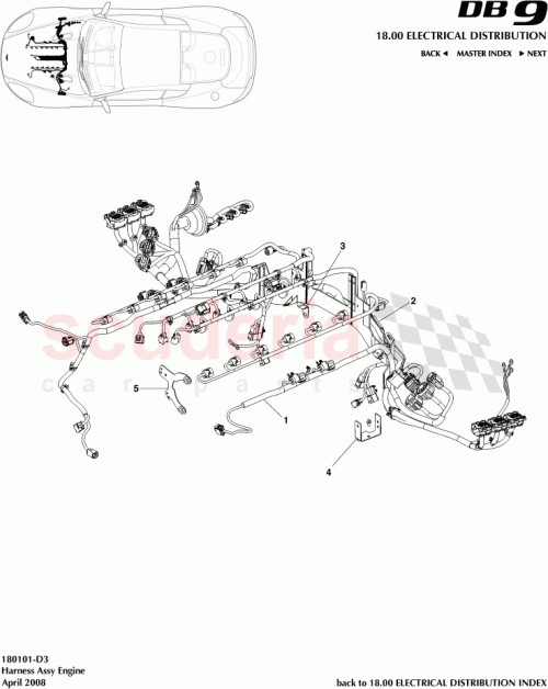 Part Diagram for Aston Martin 4G43-12B637-BA