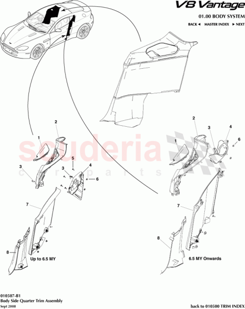Part Diagram for Aston Martin 6G3318W808AB