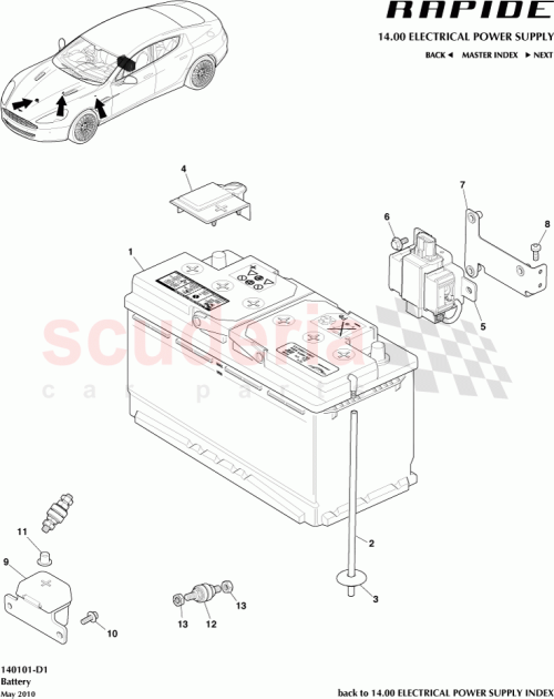 Part Diagram for Aston Martin AD43-14227-AB