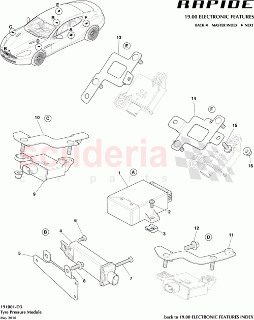 Part Diagram for Aston Martin AD43-562019-BA